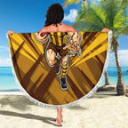 Hawthorn Hawks Australian Football Beach Blanket Fierce Bird Mascot - Bold Team Colors