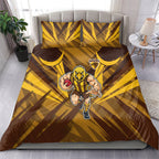 Hawthorn Hawks Australian Football Bedding Set Fierce Bird Mascot - Bold Team Colors