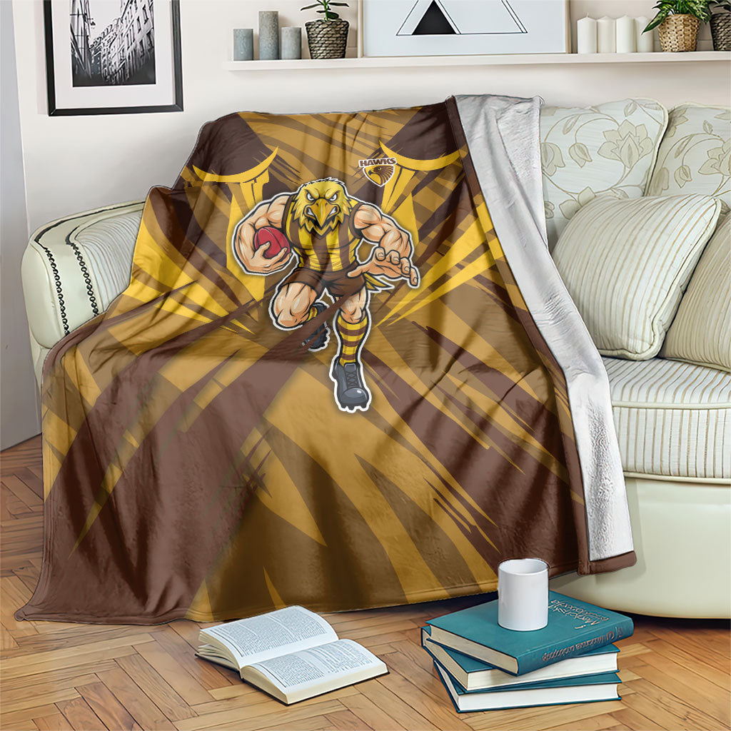 Hawthorn Hawks Australian Football Blanket Fierce Bird Mascot - Bold Team Colors