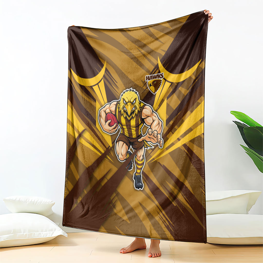 Hawthorn Hawks Australian Football Blanket Fierce Bird Mascot - Bold Team Colors