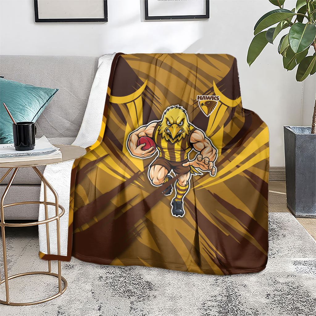 Hawthorn Hawks Australian Football Blanket Fierce Bird Mascot - Bold Team Colors