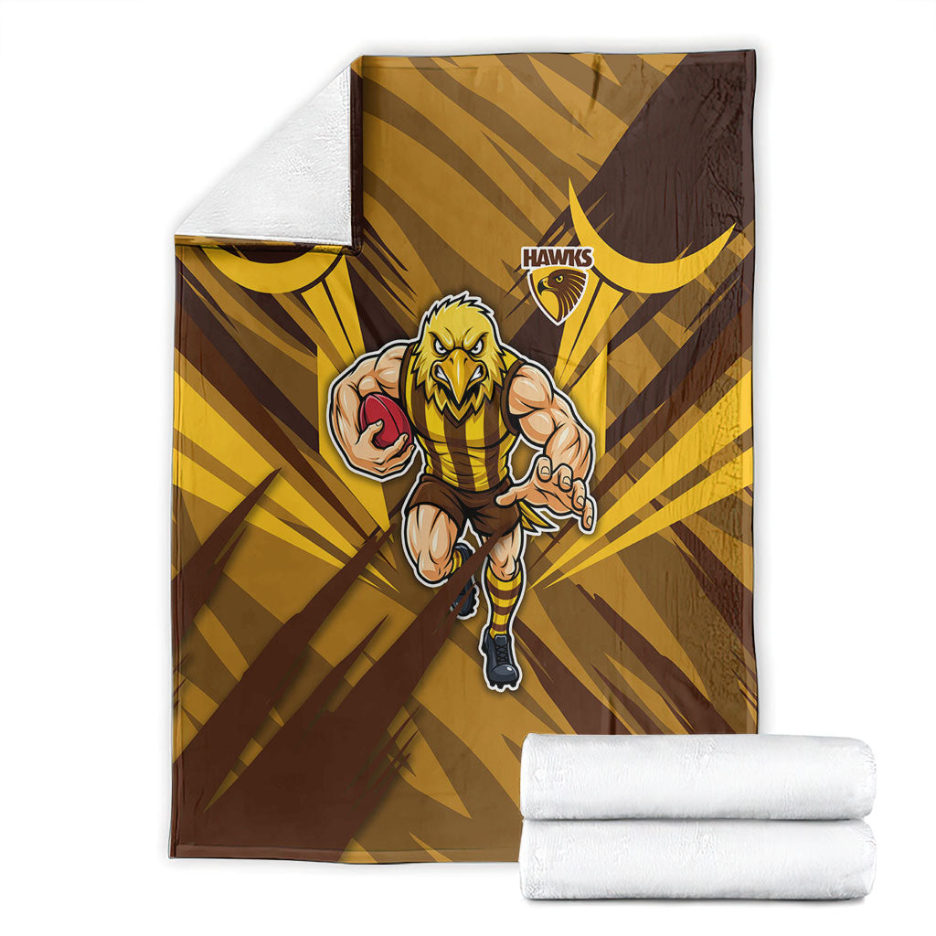 Hawthorn Hawks Australian Football Blanket Fierce Bird Mascot - Bold Team Colors