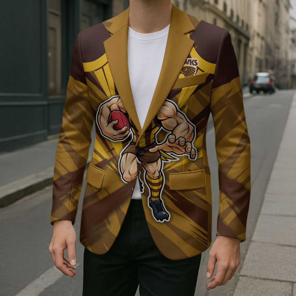 Hawthorn Hawks Australian Football Blazer Fierce Bird Mascot - Bold Team Colors
