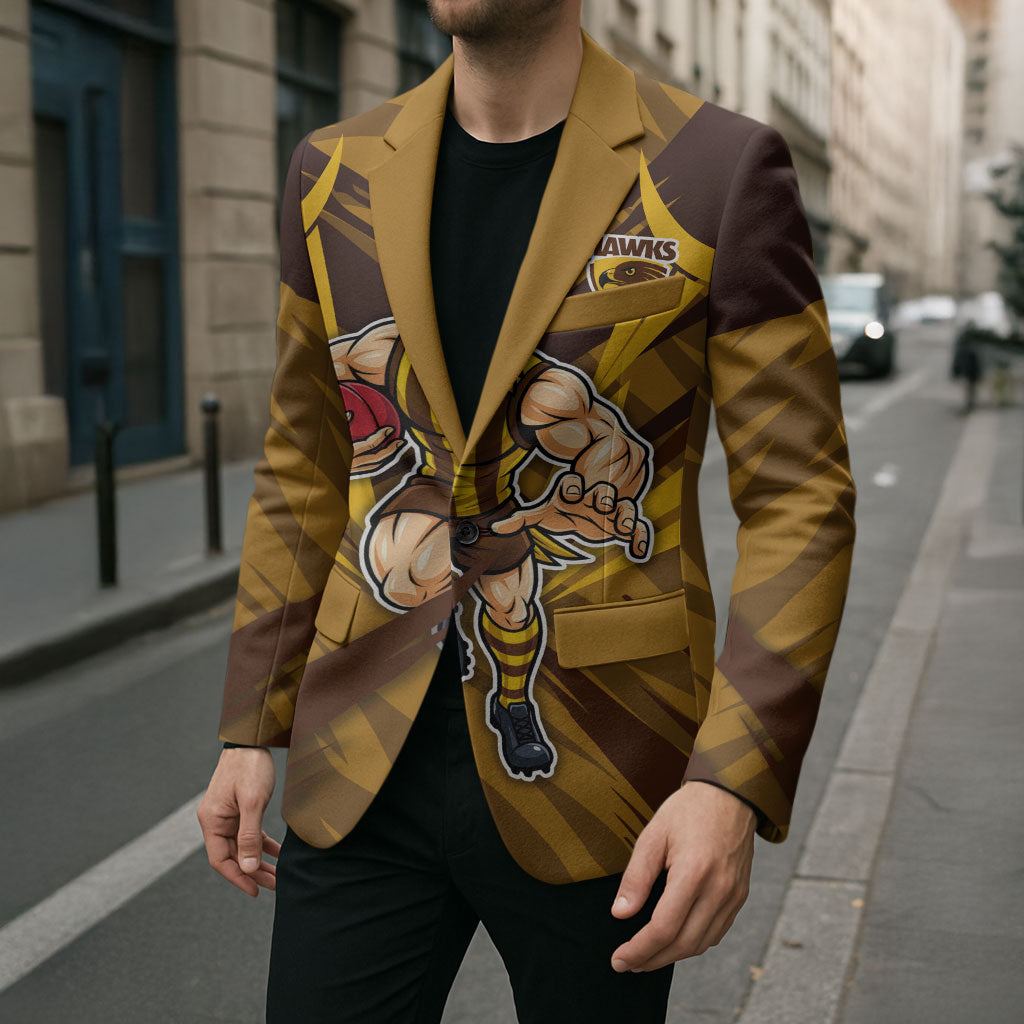 Hawthorn Hawks Australian Football Blazer Fierce Bird Mascot - Bold Team Colors