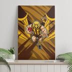 Hawthorn Hawks Australian Football Canvas Wall Art Fierce Bird Mascot - Bold Team Colors