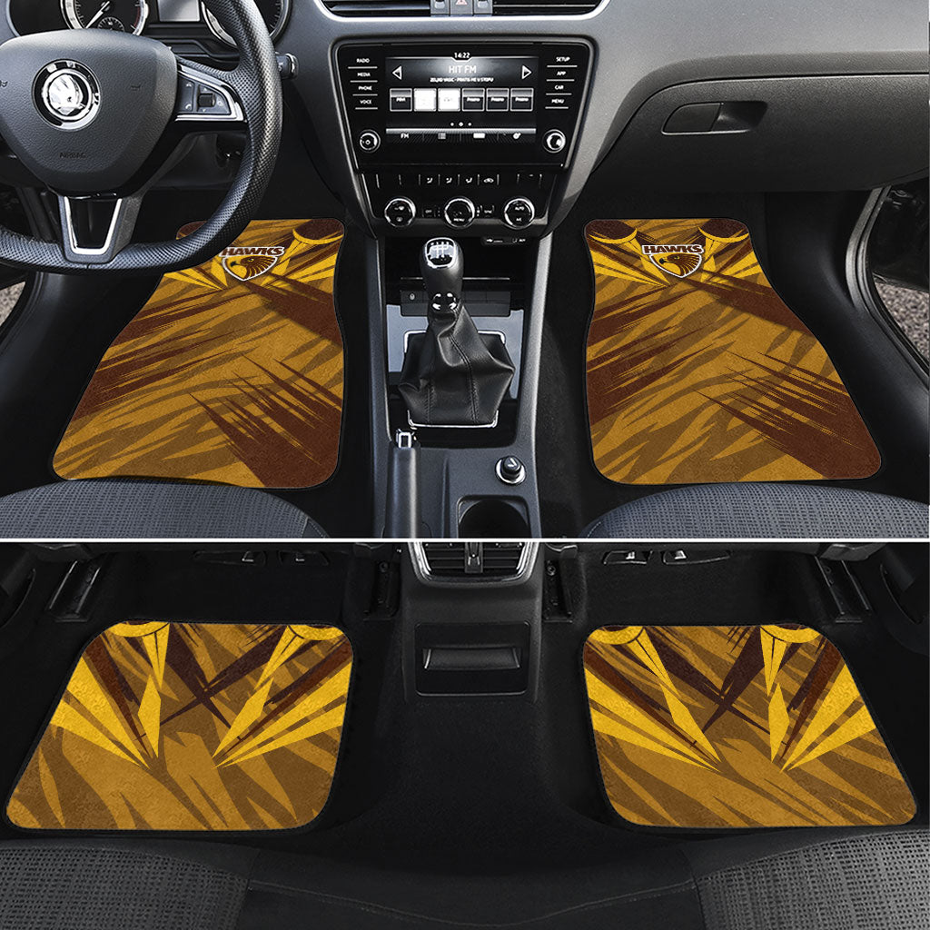 Hawthorn Hawks Australian Football Car Mats Fierce Bird Mascot - Bold Team Colors