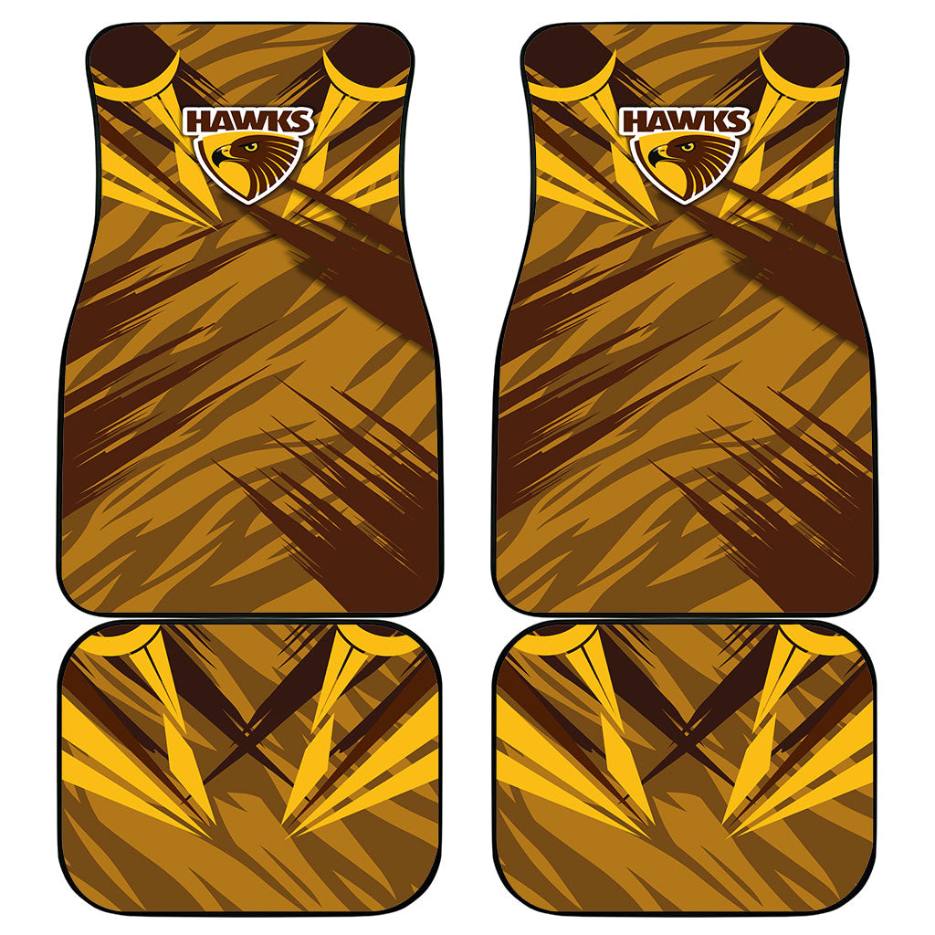 Hawthorn Hawks Australian Football Car Mats Fierce Bird Mascot - Bold Team Colors