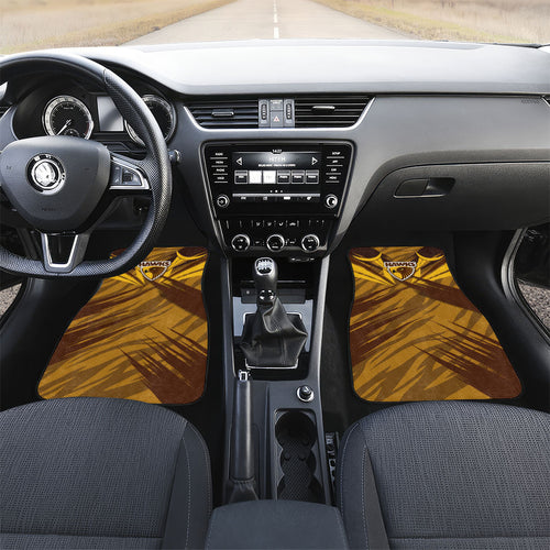 Hawthorn Hawks Australian Football Car Mats Fierce Bird Mascot - Bold Team Colors