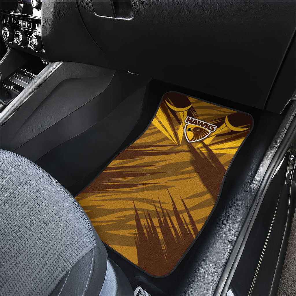 Hawthorn Hawks Australian Football Car Mats Fierce Bird Mascot - Bold Team Colors