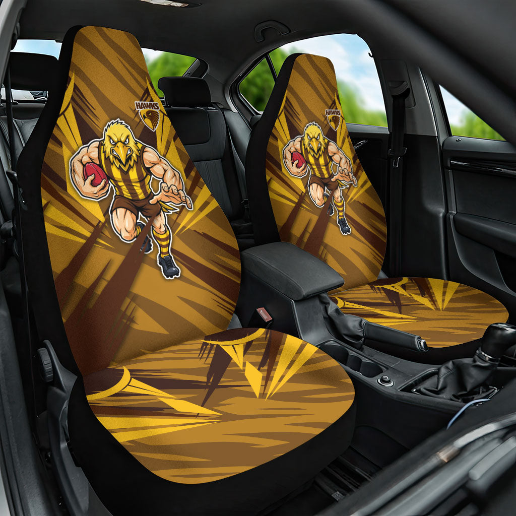 Hawthorn Hawks Australian Football Car Seat Cover Fierce Bird Mascot - Bold Team Colors