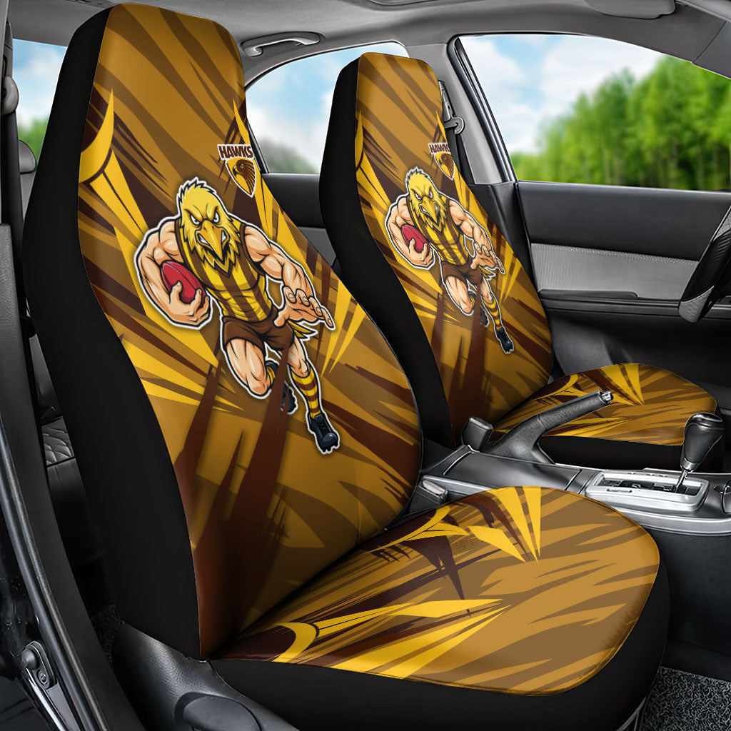 Hawthorn Hawks Australian Football Car Seat Cover Fierce Bird Mascot - Bold Team Colors
