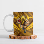 Hawthorn Hawks Australian Football Ceramic Mug Fierce Bird Mascot - Bold Team Colors