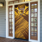 Hawthorn Hawks Australian Football Door Cover Fierce Bird Mascot - Bold Team Colors