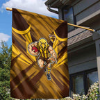 Hawthorn Hawks Australian Football Garden Flag Fierce Bird Mascot - Bold Team Colors