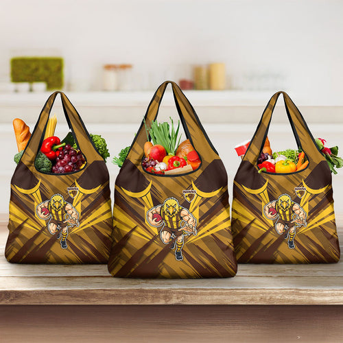 Hawthorn Hawks Australian Football Grocery Bag Fierce Bird Mascot - Bold Team Colors