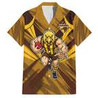 Hawthorn Hawks Australian Football Hawaiian Shirt Fierce Bird Mascot - Bold Team Colors