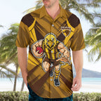 Hawthorn Hawks Australian Football Hawaiian Shirt Fierce Bird Mascot - Bold Team Colors