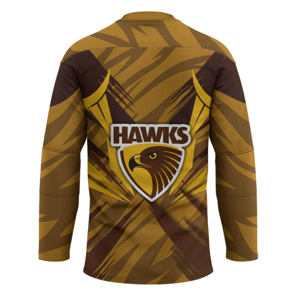 Hawthorn Hawks Australian Football Hockey Jersey Fierce Bird Mascot - Bold Team Colors