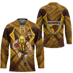Hawthorn Hawks Australian Football Hockey Jersey Fierce Bird Mascot - Bold Team Colors