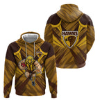 Hawthorn Hawks Australian Football Hoodie Fierce Bird Mascot - Bold Team Colors