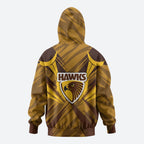 Hawthorn Hawks Australian Football Hoodie Fierce Bird Mascot - Bold Team Colors