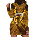 Hawthorn Hawks Australian Football Hoodie Dress Fierce Bird Mascot - Bold Team Colors