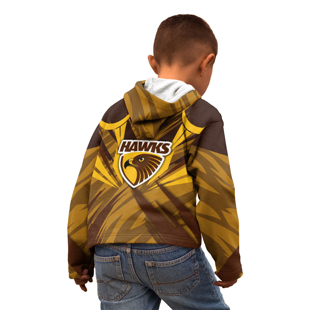 Hawthorn Hawks Australian Football Kid Hoodie Fierce Bird Mascot - Bold Team Colors