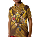 Hawthorn Hawks Australian Football Kid Polo Shirt Fierce Bird Mascot - Bold Team Colors