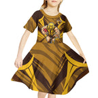 Hawthorn Hawks Australian Football Kid Short Sleeve Dress Fierce Bird Mascot - Bold Team Colors