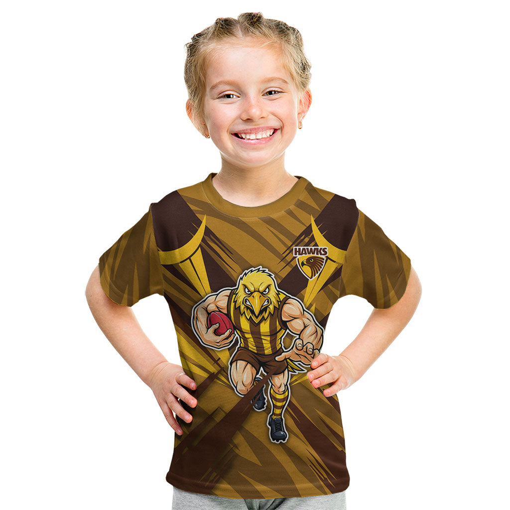 Hawthorn Hawks Australian Football Kid T Shirt Fierce Bird Mascot - Bold Team Colors
