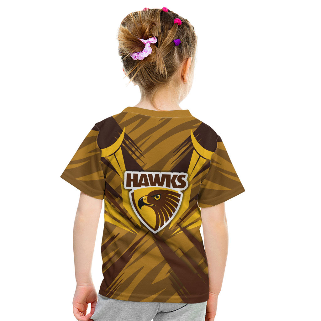 Hawthorn Hawks Australian Football Kid T Shirt Fierce Bird Mascot - Bold Team Colors