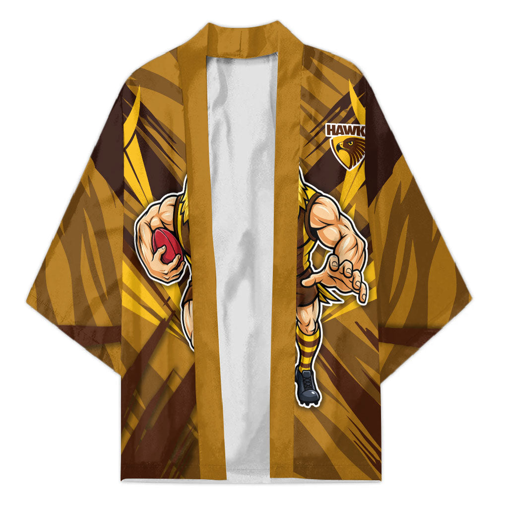Hawthorn Hawks Australian Football Kimono Fierce Bird Mascot - Bold Team Colors