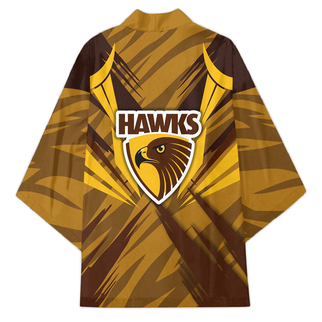 Hawthorn Hawks Australian Football Kimono Fierce Bird Mascot - Bold Team Colors