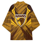 Hawthorn Hawks Australian Football Kimono Fierce Bird Mascot - Bold Team Colors