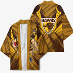 Hawthorn Hawks Australian Football Kimono Fierce Bird Mascot - Bold Team Colors
