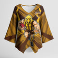Hawthorn Hawks Australian Football Kimono Sleeve Blouse Fierce Bird Mascot - Bold Team Colors