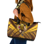 Hawthorn Hawks Australian Football Leather Tote Bag Fierce Bird Mascot - Bold Team Colors