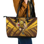Hawthorn Hawks Australian Football Leather Tote Bag Fierce Bird Mascot - Bold Team Colors
