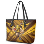 Hawthorn Hawks Australian Football Leather Tote Bag Fierce Bird Mascot - Bold Team Colors