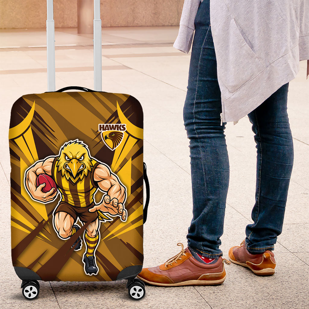 Hawthorn Hawks Australian Football Luggage Cover Fierce Bird Mascot - Bold Team Colors