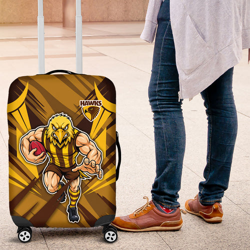 Hawthorn Hawks Australian Football Luggage Cover Fierce Bird Mascot - Bold Team Colors