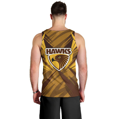 Hawthorn Hawks Australian Football Men Tank Top Fierce Bird Mascot - Bold Team Colors