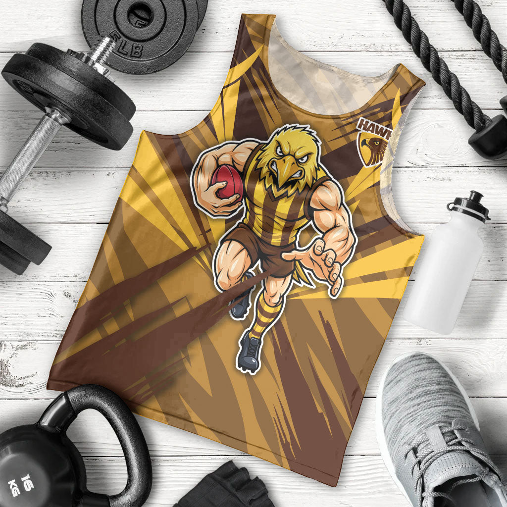 Hawthorn Hawks Australian Football Men Tank Top Fierce Bird Mascot - Bold Team Colors
