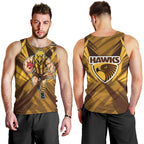 Hawthorn Hawks Australian Football Men Tank Top Fierce Bird Mascot - Bold Team Colors