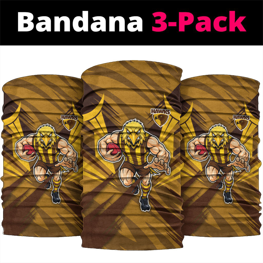 Hawthorn Hawks Australian Football Neck Gaiter Fierce Bird Mascot - Bold Team Colors