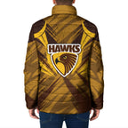Hawthorn Hawks Australian Football Padded Jacket Fierce Bird Mascot - Bold Team Colors