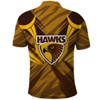 Hawthorn Hawks Australian Football Polo Shirt Fierce Bird Mascot - Bold Team Colors