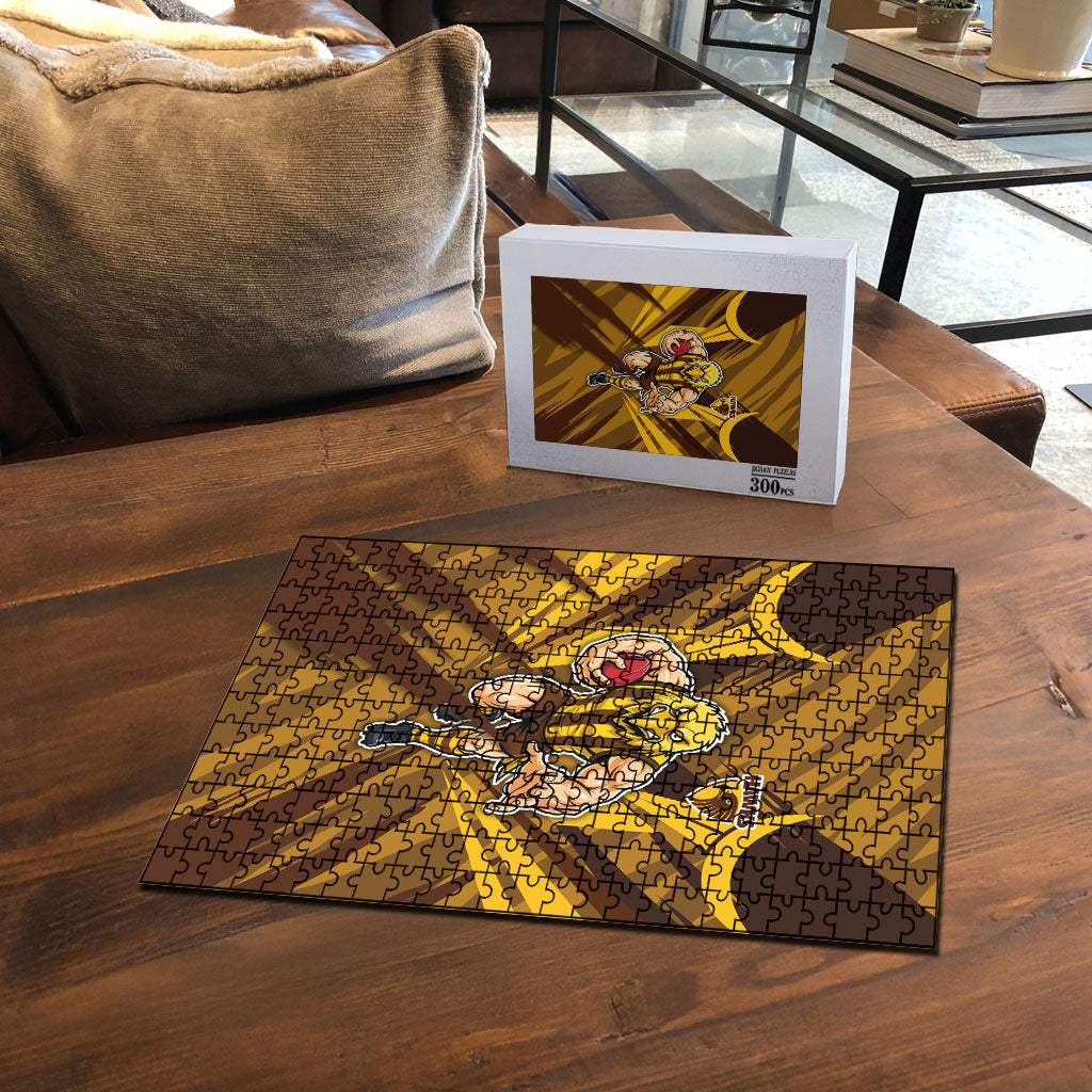 Hawthorn Hawks Australian Football Puzzle Fierce Bird Mascot - Bold Team Colors