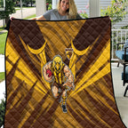 Hawthorn Hawks Australian Football Quilt Fierce Bird Mascot - Bold Team Colors