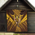 Hawthorn Hawks Australian Football Quilt Fierce Bird Mascot - Bold Team Colors